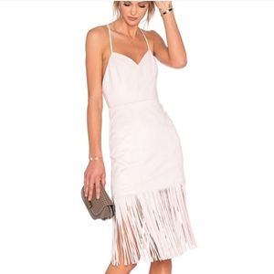 Lovers + Friends White Backless Fringe Dress